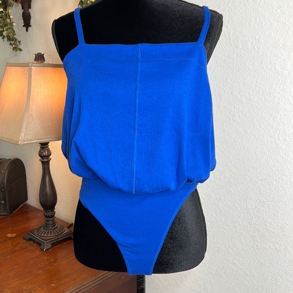 NWT Free People | Marissa primary Blue Bodysuit | Size Medium - Picture 3 of 14